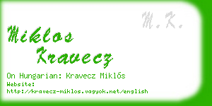 miklos kravecz business card